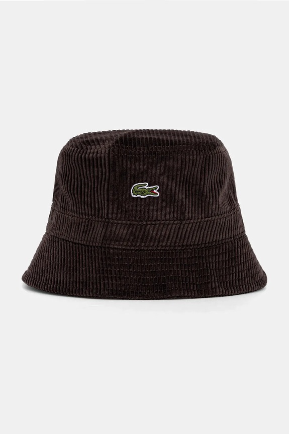 Lacoste kapelusz sztruksowy bawełna brązowy RK2934