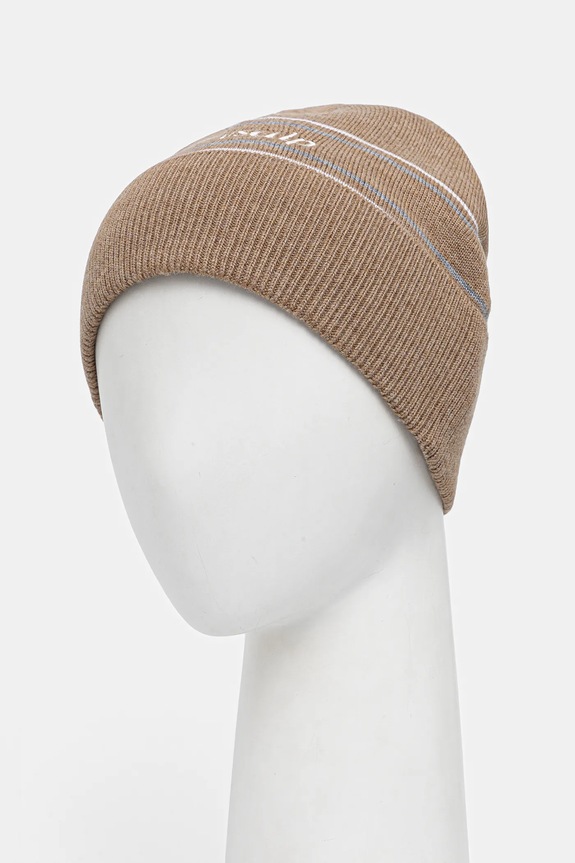 Fusalp czapka z dodatkiem wełny Retro I3714 brązowy AW25