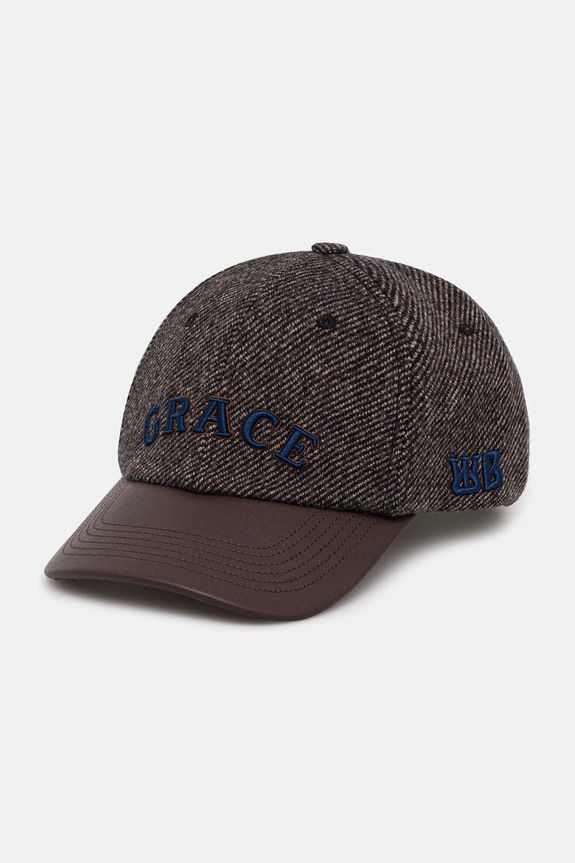 Wales Bonner baseball cap with wool Grace Wool Cap applique brown UA25HA08.CO10.903