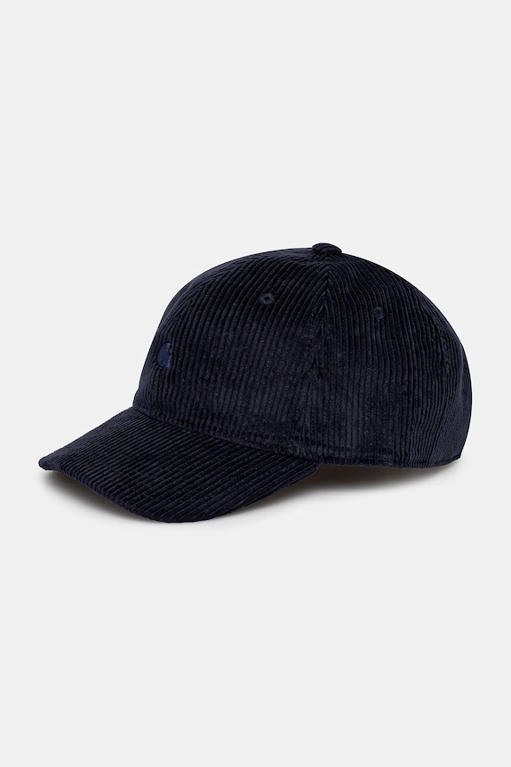 Бавовняна бейсболка Carhartt WIP Harlem Cap гладкий темно-синій I026890.0FHXX