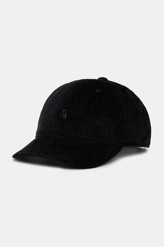 Carhartt WIP corduroy baseball cap Harlem Cap plain black I026890.00EXX