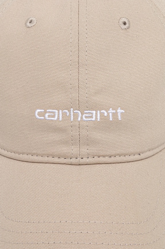 Памучна шапка с козирка Carhartt WIP Canvas Script Cap I028876.2W1XX бежов AW25