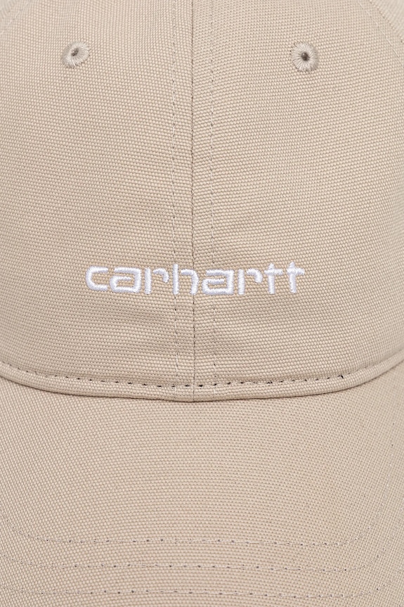 Памучна шапка с козирка Carhartt WIP Canvas Script Cap I028876.2W1XX бежов AW25