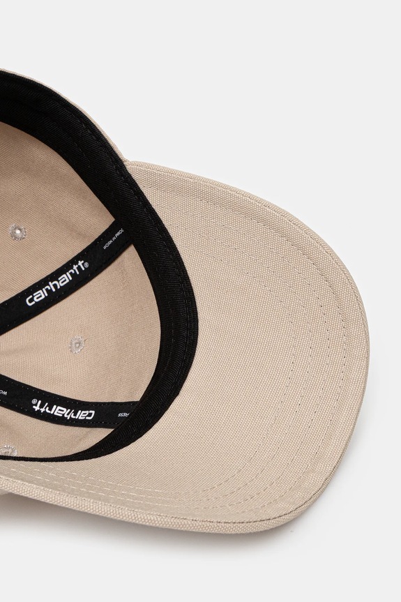 Памучна шапка с козирка Carhartt WIP Canvas Script Cap бежов I028876.2W1XX