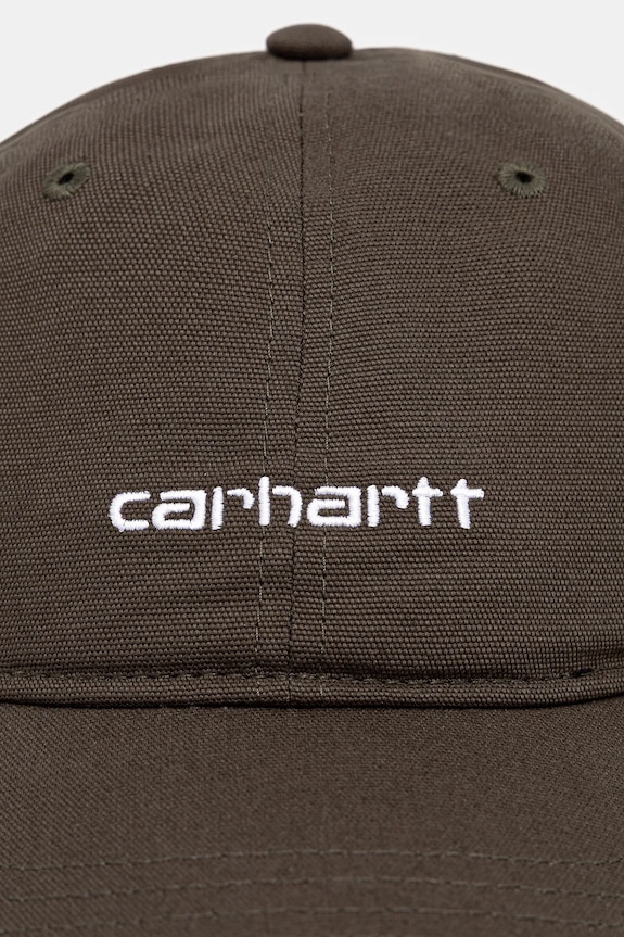 Carhartt WIP czapka z daszkiem bawełniana Canvas Script Cap I028876.3CDXX zielony AW25