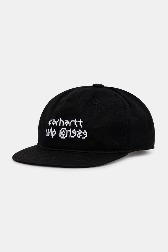 Carhartt WIP cotton beanie Tetra Cap applique black I035658.0D2XX