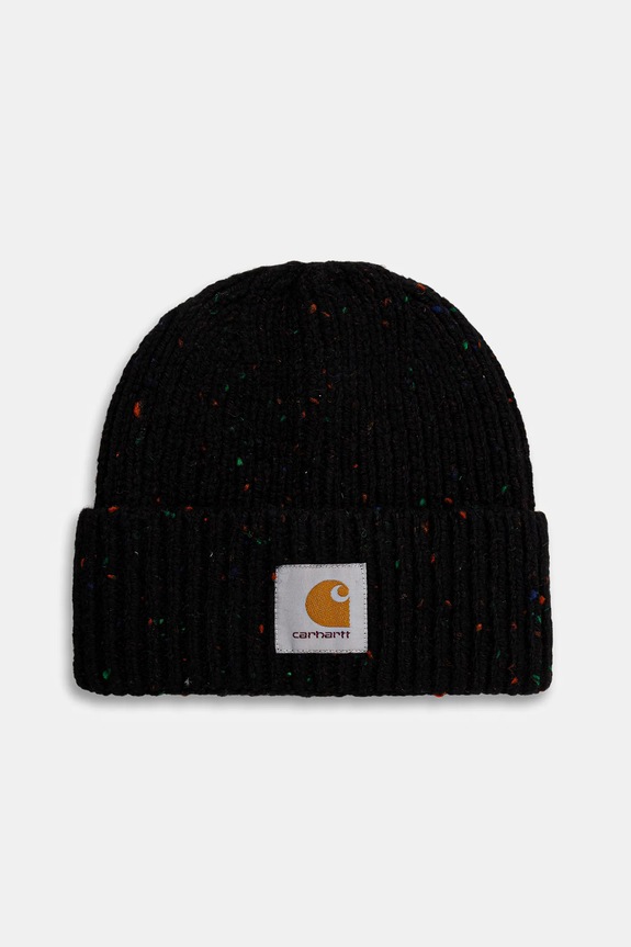 Čepice s příměsí vlny Carhartt WIP Anglistic Beanie středně silná černá I013193.3AUXX