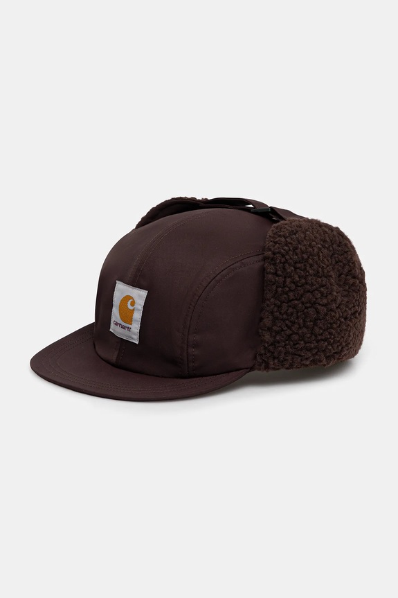Carhartt WIP baseball cap Oltera Ear Guard Cap plain brown I035409.33HXX