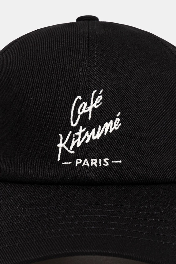 Café Kitsuné cotton baseball cap CKNU06102WW0096 black AA00