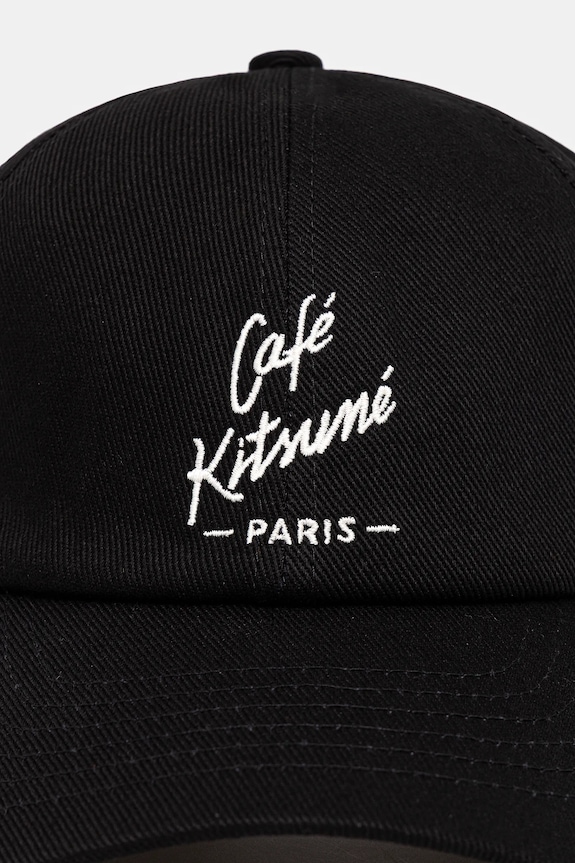 Café Kitsuné cotton baseball cap CKNU06102WW0096 black AA00