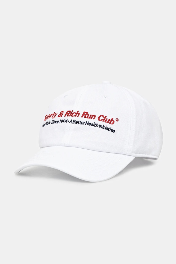 Sporty & Rich czapka z daszkiem bawełniana Run Club bawełna biały AC07964172WH01