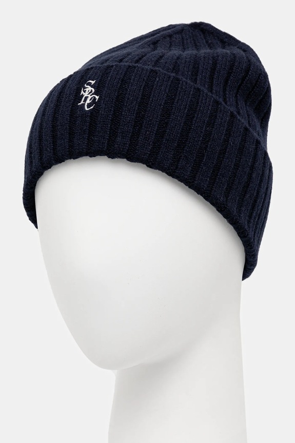 Sporty & Rich wool beanie SRC Cashmere AC06666302BL106 navy AW25