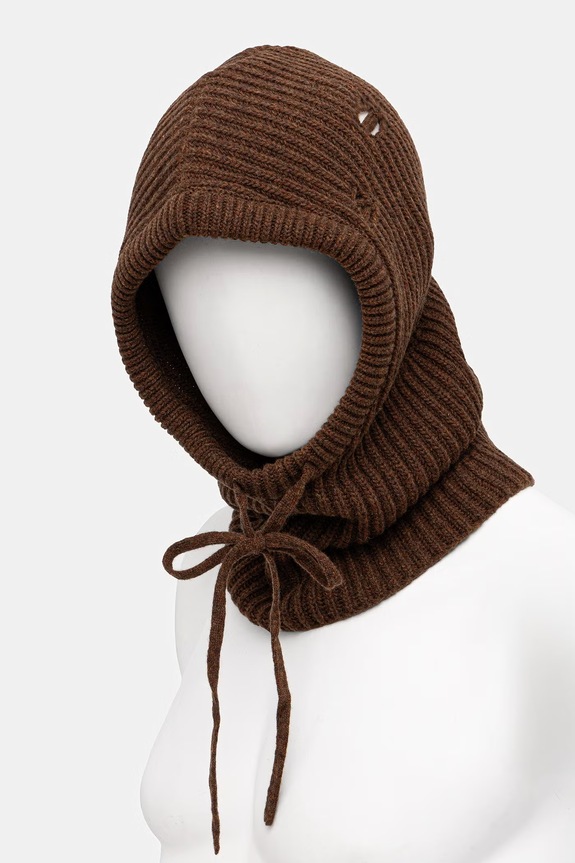 MM6 Maison Margiela balaclava with added wool S52TB0008.M13138.142M brown AW25