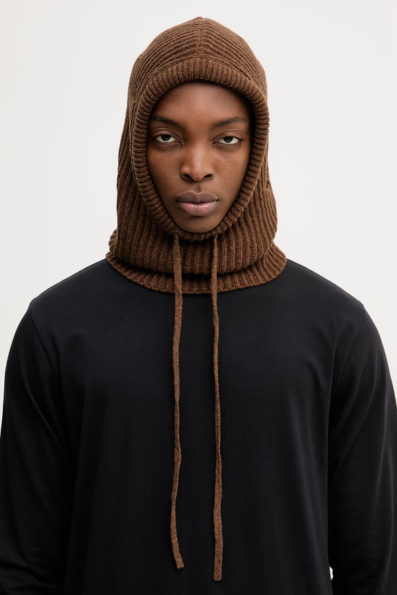 MM6 Maison Margiela balaclava with added wool brown S52TB0008.M13138.142M