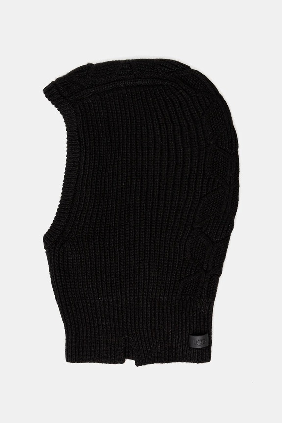 Kapuce z vlněné směsi UGG CABLE hrubá černá 102740