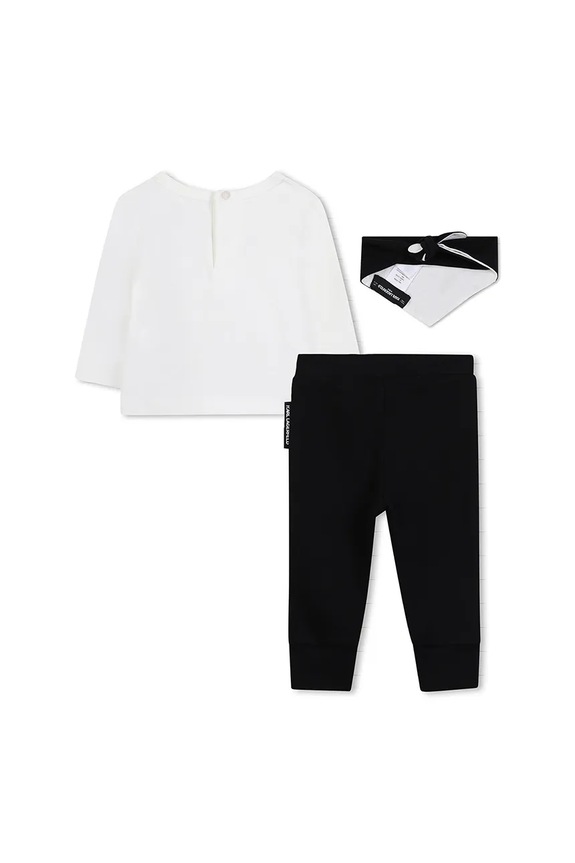 Karl Lagerfeld set trening bumbac pentru copii Z30669.67.81 negru AW25