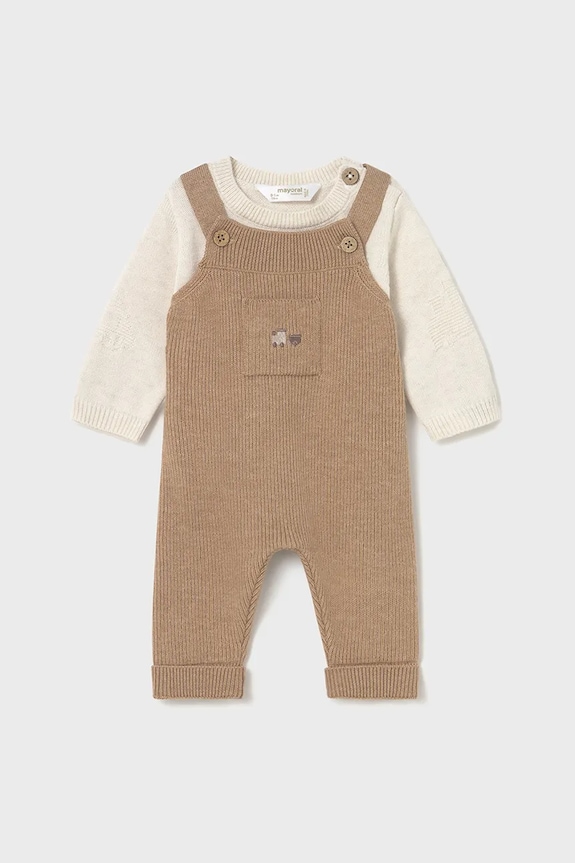 Mayoral Newborn komplet niemowlęcy z domieszką wełny 2646.1B.Newborn.9BYA brązowy AW25
