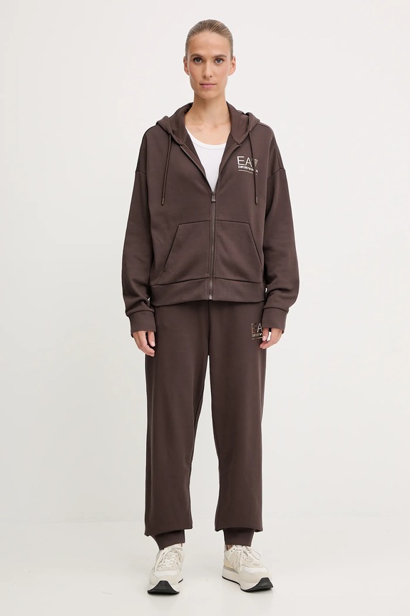 Tepláková souprava EA7 Emporio Armani pletenina hnědá AF12473.7W000420