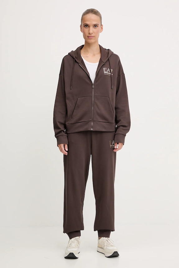 Tepláková souprava EA7 Emporio Armani pletenina hnědá AF12473.7W000420
