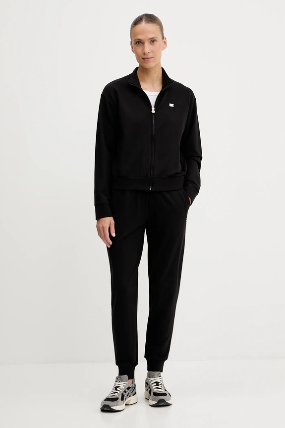 EA7 Emporio Armani melegítő szett női pamut elasztánnal elasztánnal fekete AF13135.7W000463