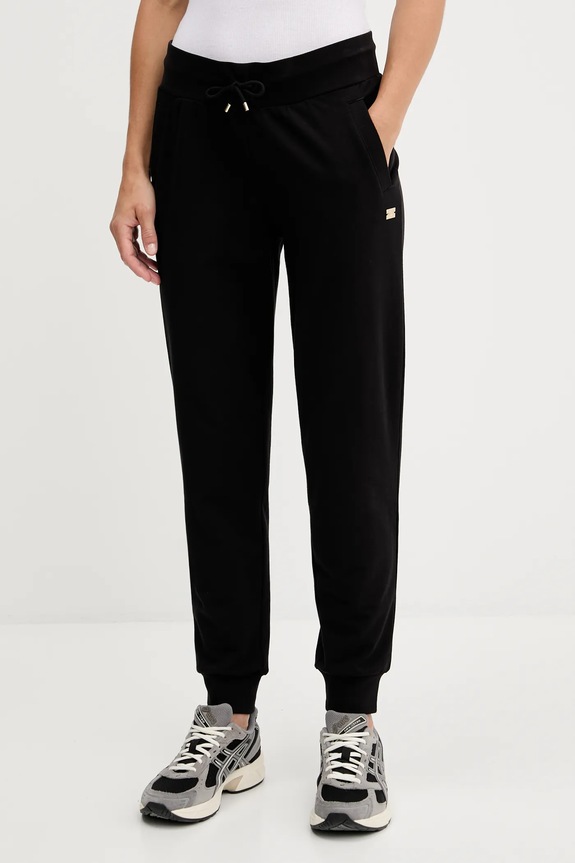 EA7 Emporio Armani melegítő szett női pamut elasztánnal fekete AF13135.7W000463