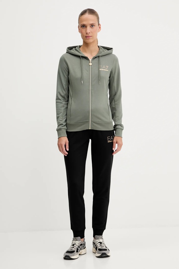EA7 Emporio Armani teplákový set dámský pletenina zelená TJ9RZ.8NTV51
