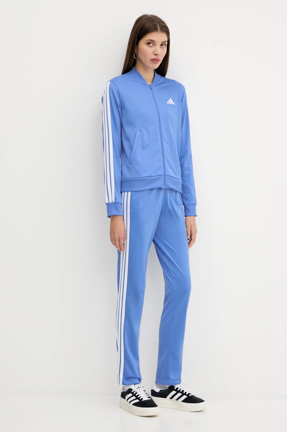 adidas tuta da ginnastica Essentials 3-Stripes maglia blu JX0508