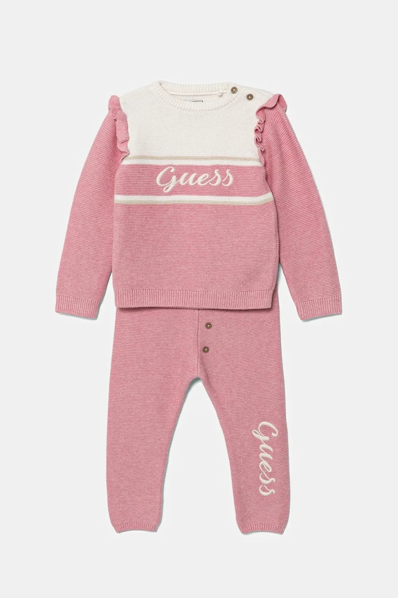 Guess completo in cotone neonato/a maglia rosa A5YG13.Z3FK1.9BYA