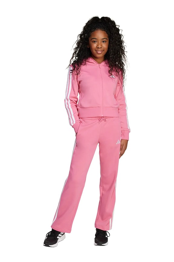 adidas set tuta da ginnastica per bambini maglia rosa JN2436