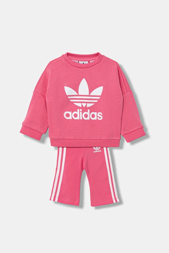 Dječja trenirka adidas Originals natpis roza JY1109