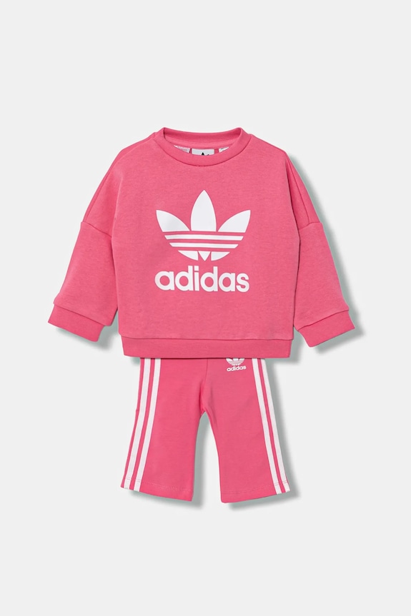 Dječja trenirka adidas Originals natpis roza JY1109