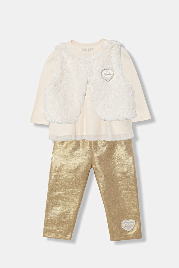 Komplet za bebe Guess natpis bež A5BG00.WC910.9BYA