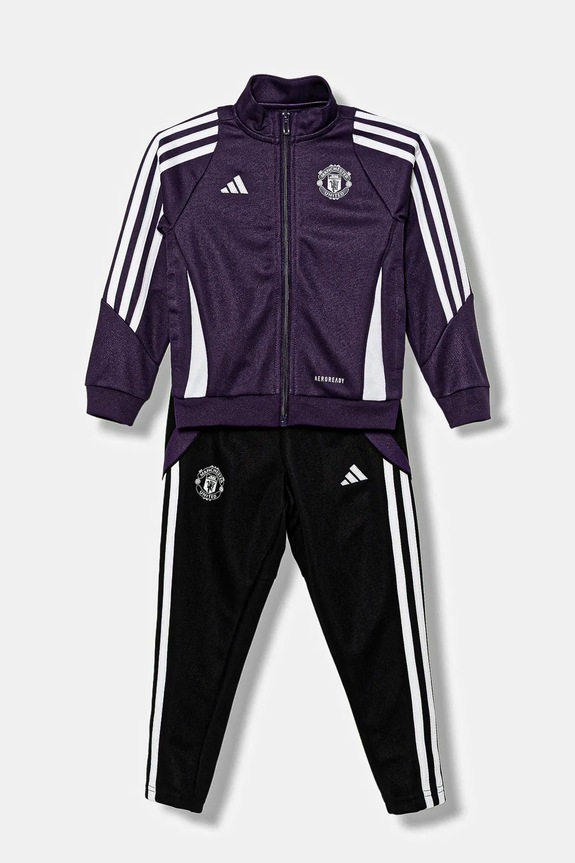 Detská tepláková súprava adidas Performance Manchester United potlač fialová JN9683