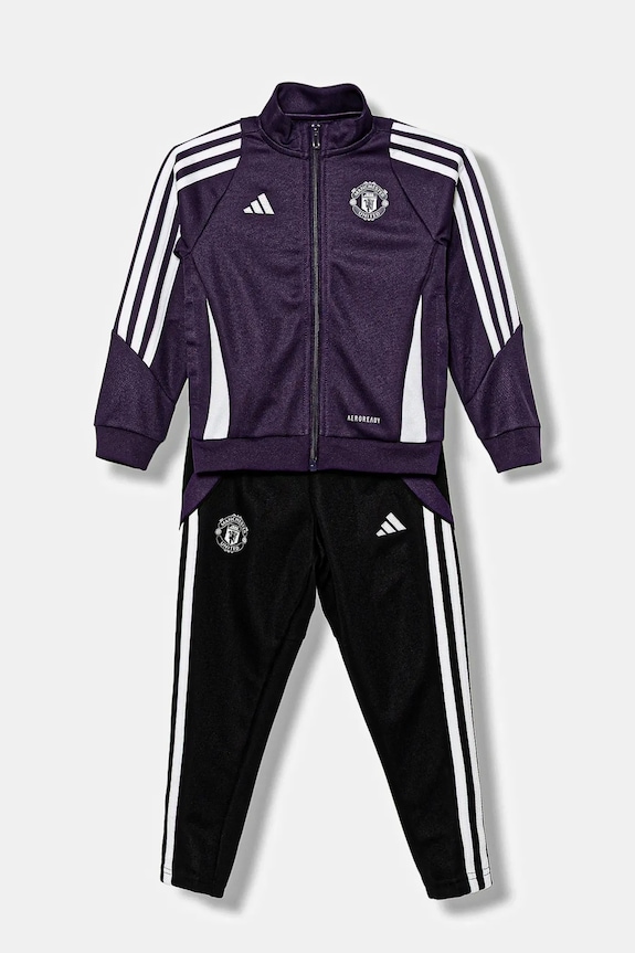 Detská tepláková súprava adidas Performance Manchester United potlač fialová JN9683