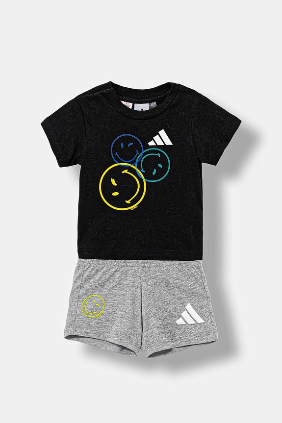 adidas komplet bawełniany dziecięcy nadruk czarny JN2154