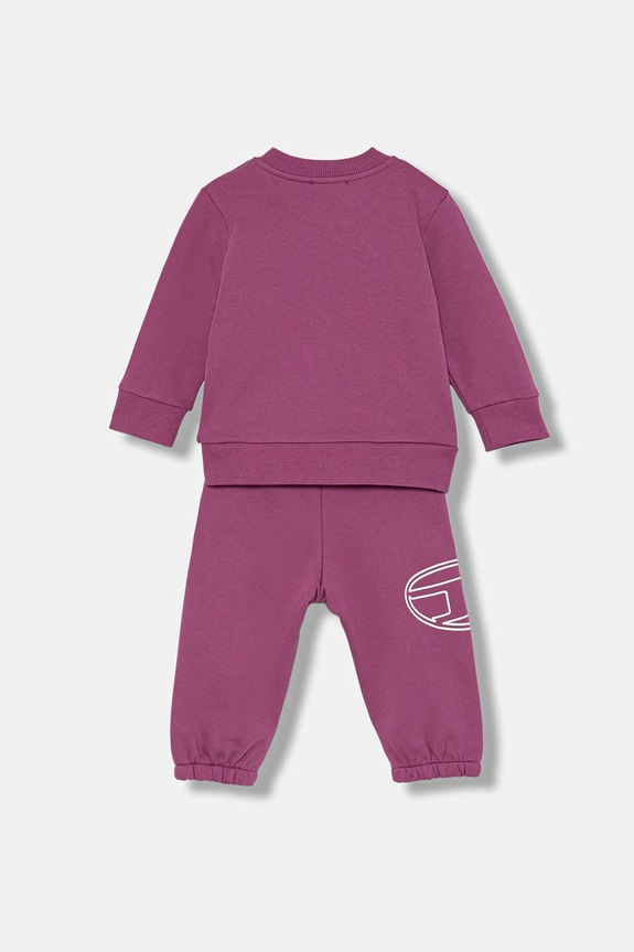 Diesel dres bawełniany niemowlęcy STIMOTYB-SET OVERALLS K00716 różowy AW25