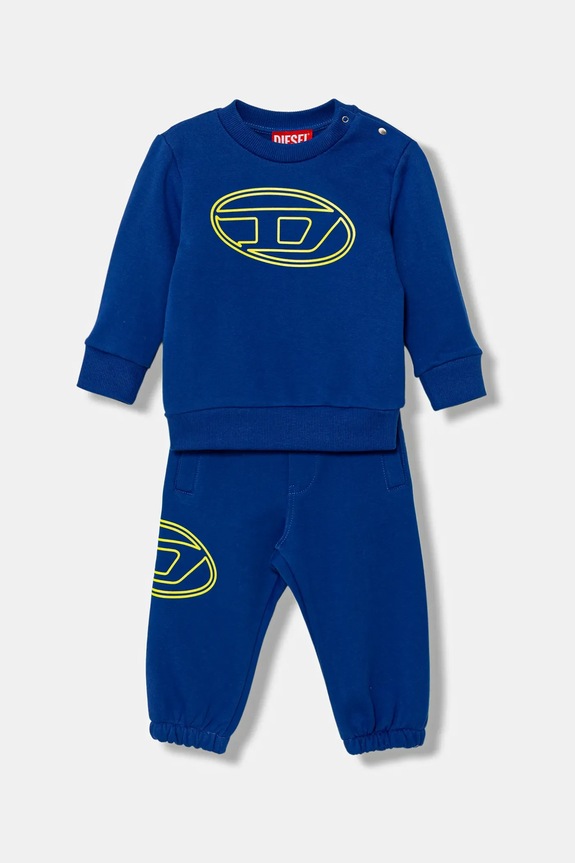 Βρεφική βαμβακερή φόρμα Diesel STIMOTYB-SET OVERALLS στάμπα μπλε K00716