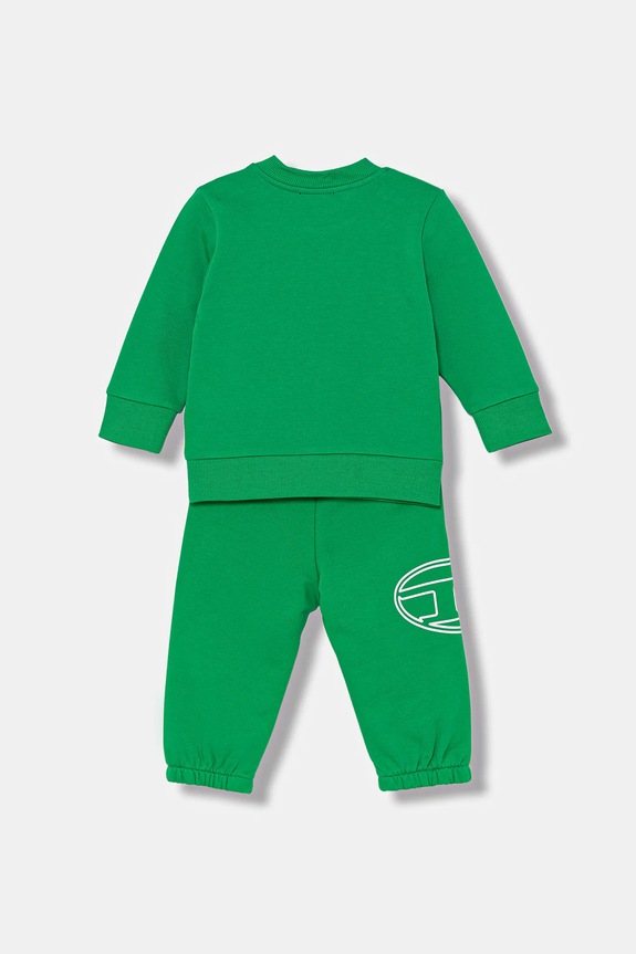 Βρεφική βαμβακερή φόρμα Diesel STIMOTYB-SET OVERALLS K00716 πράσινο AW25