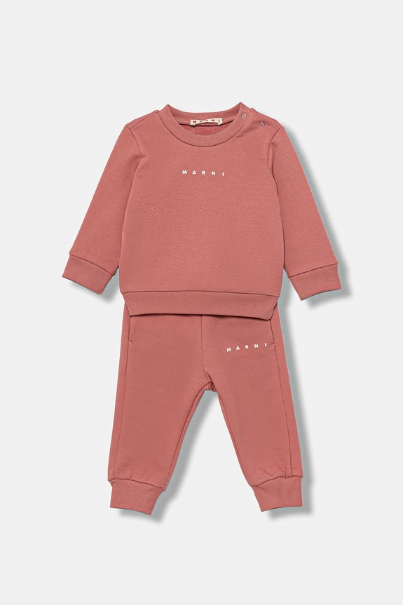 Marni baba pamut tréningruha MS1B-SET OVERALLS 2 db dzsörzé rózsaszín M01607