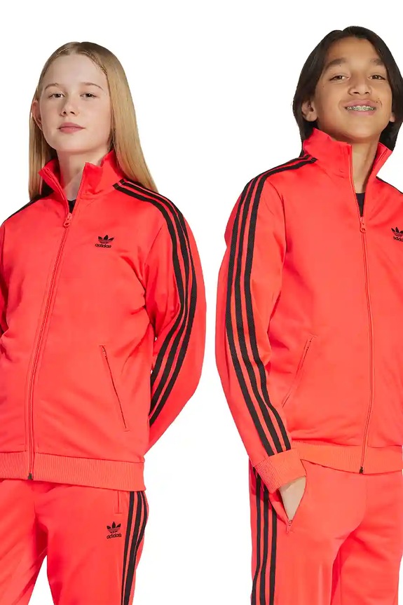 Παιδική μπλούζα adidas Originals απλικέ κόκκινο JV8585