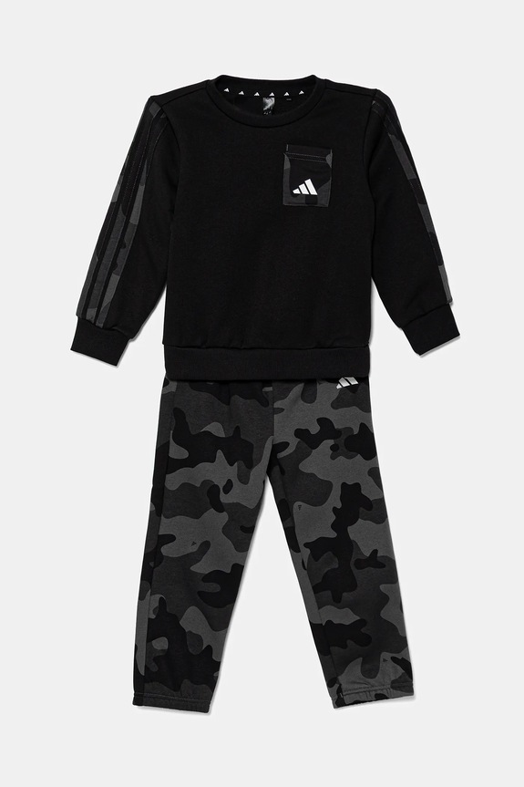 Παιδικό σετ φόρμας adidas πλεκτό ύφασμα μαύρο JW2456