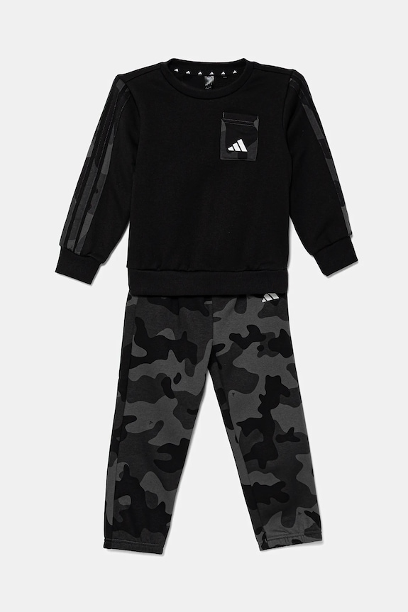 Παιδικό σετ φόρμας adidas πλεκτό ύφασμα μαύρο JW2456