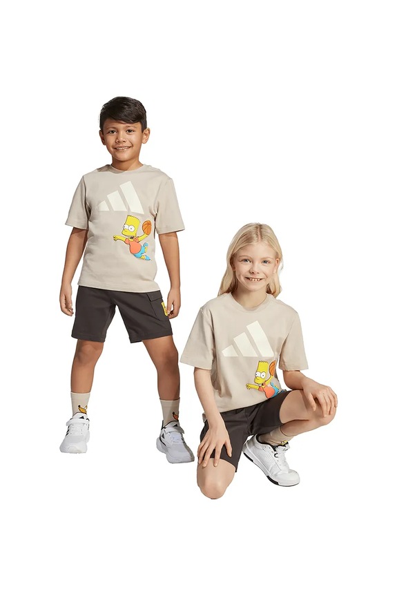 adidas komplet bawełniany dziecięcy nadruk beżowy JL9196