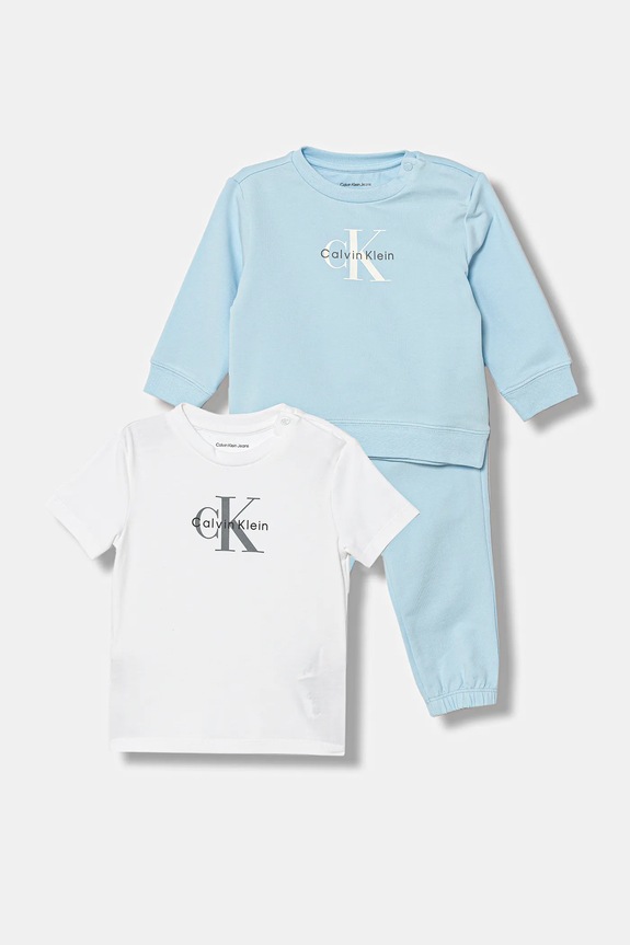 Σετ μωρού Calvin Klein Jeans πλεκτό ύφασμα μπλε IN0IN00336.9BYA