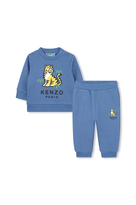 Kenzo Kids dres bawełniany dziecięcy nadruk niebieski K61502.86.102