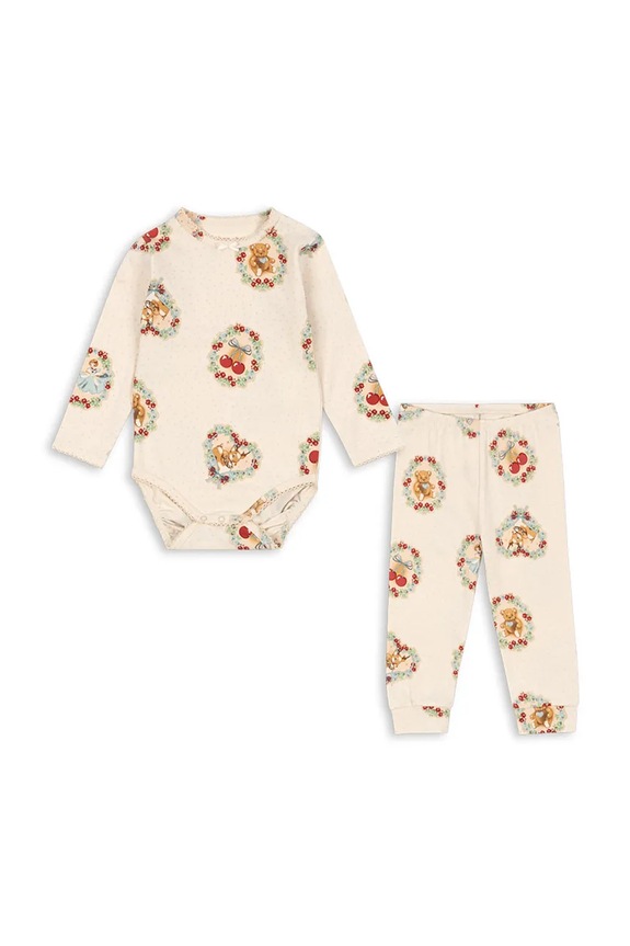 Σετ μωρού Konges Sløjd BASIC BODY/PANTS SET GOTS KS104215.9BYA μπεζ AW25