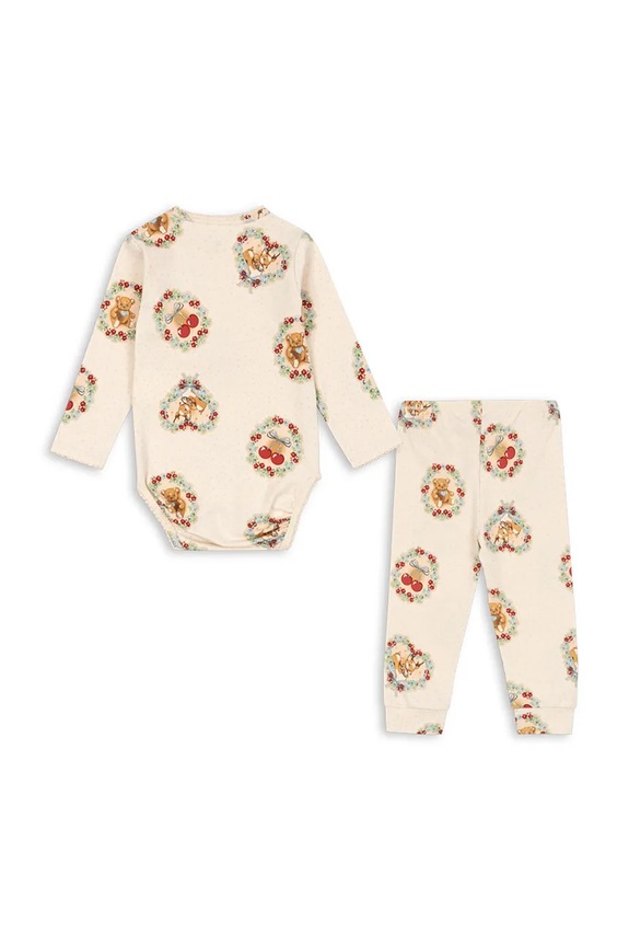 Κοριτσίστικα Σετ μωρού Konges Sløjd BASIC BODY/PANTS SET GOTS KS104215.9BYA μπεζ