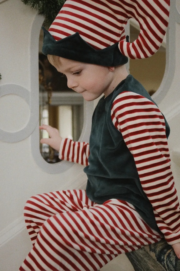 Detská súprava Konges Sløjd CHRISTMAS ELF COSTUME GRS s elastanom zelená KS104256.9BYA