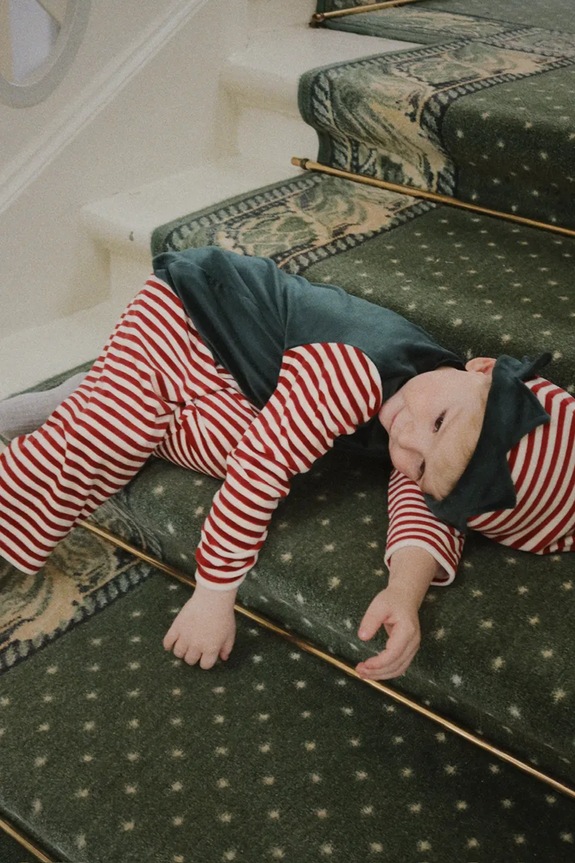 Detská súprava Konges Sløjd CHRISTMAS ELF COSTUME GRS KS104256.9BYA zelená