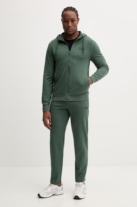 Bavlnená tepláková súprava EA7 Emporio Armani bavlna zelená PJVRZ.8NPV62